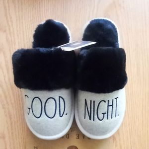 RAE DUNN "Good Night" Scuff Slippers